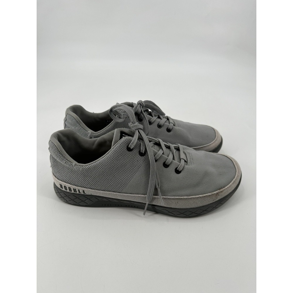Nobull Gray Tan Sneakers Canvas Unisex W's 13.5 M's 12‎